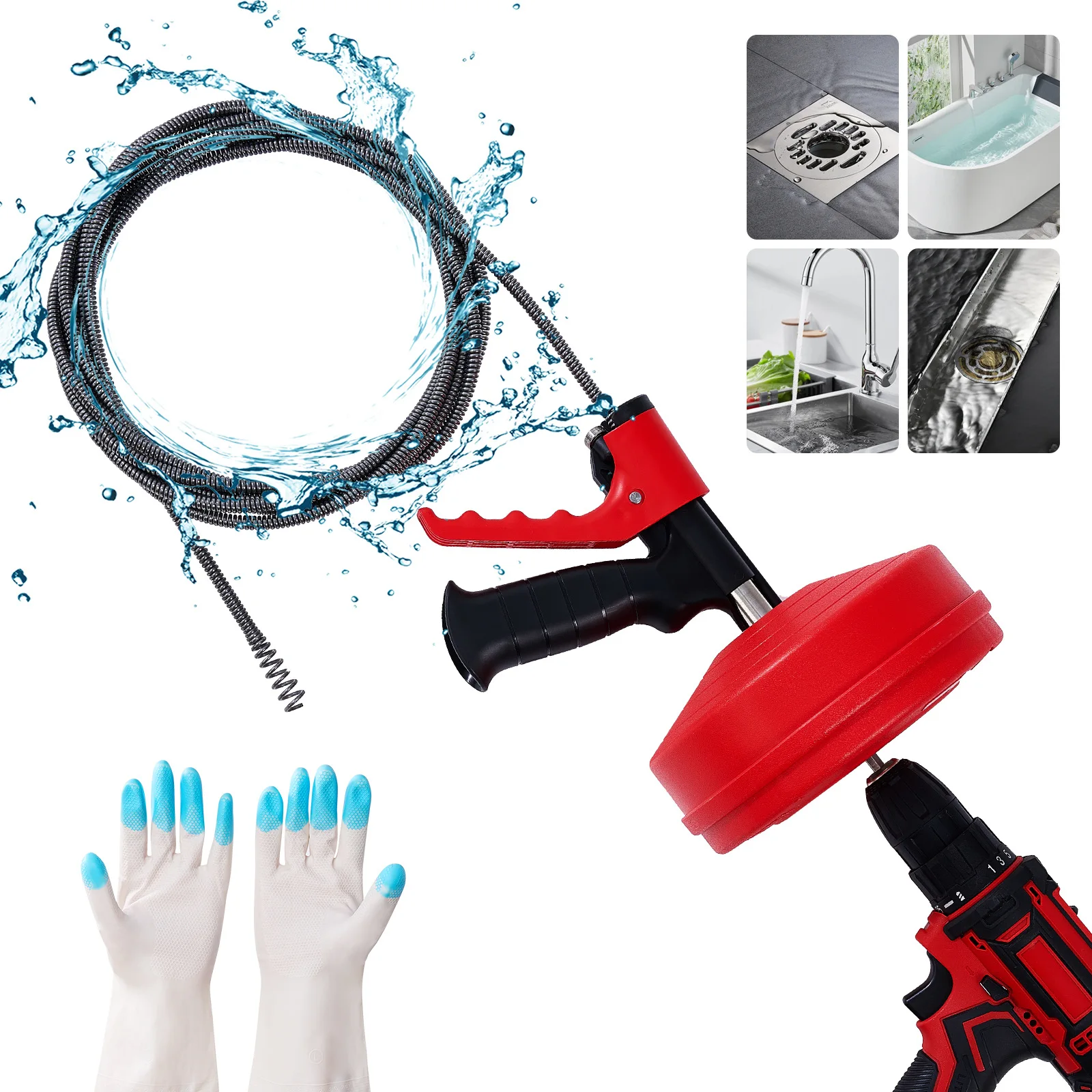 Drain Snake Flexible - Desentupidor de Ralos Profissional, Sonda Flexível