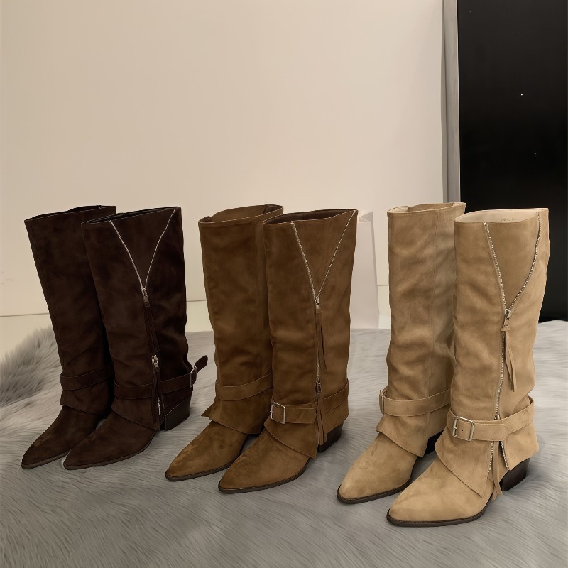 Pipe Bending Spring - Botas Femininas de Cano Longo em