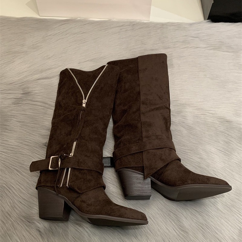 Botas Femininas de Cano Longo  - Pipe Bending Spring avaliação e preço